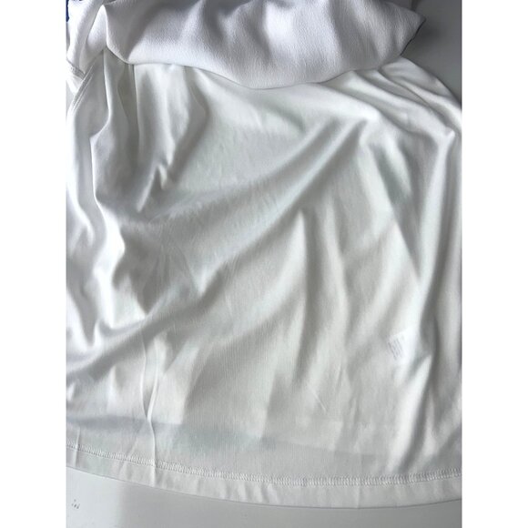 Lulus Dress Womens XL White Blue Embroidered Short Sleeve A-Line Back Zip - Picture 3 of 7